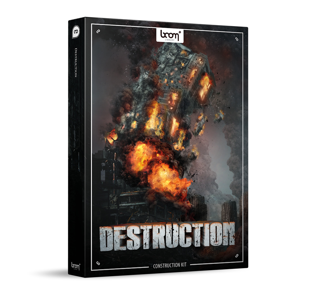 Destruction Sound Effects Library Product Box by BOOM Library