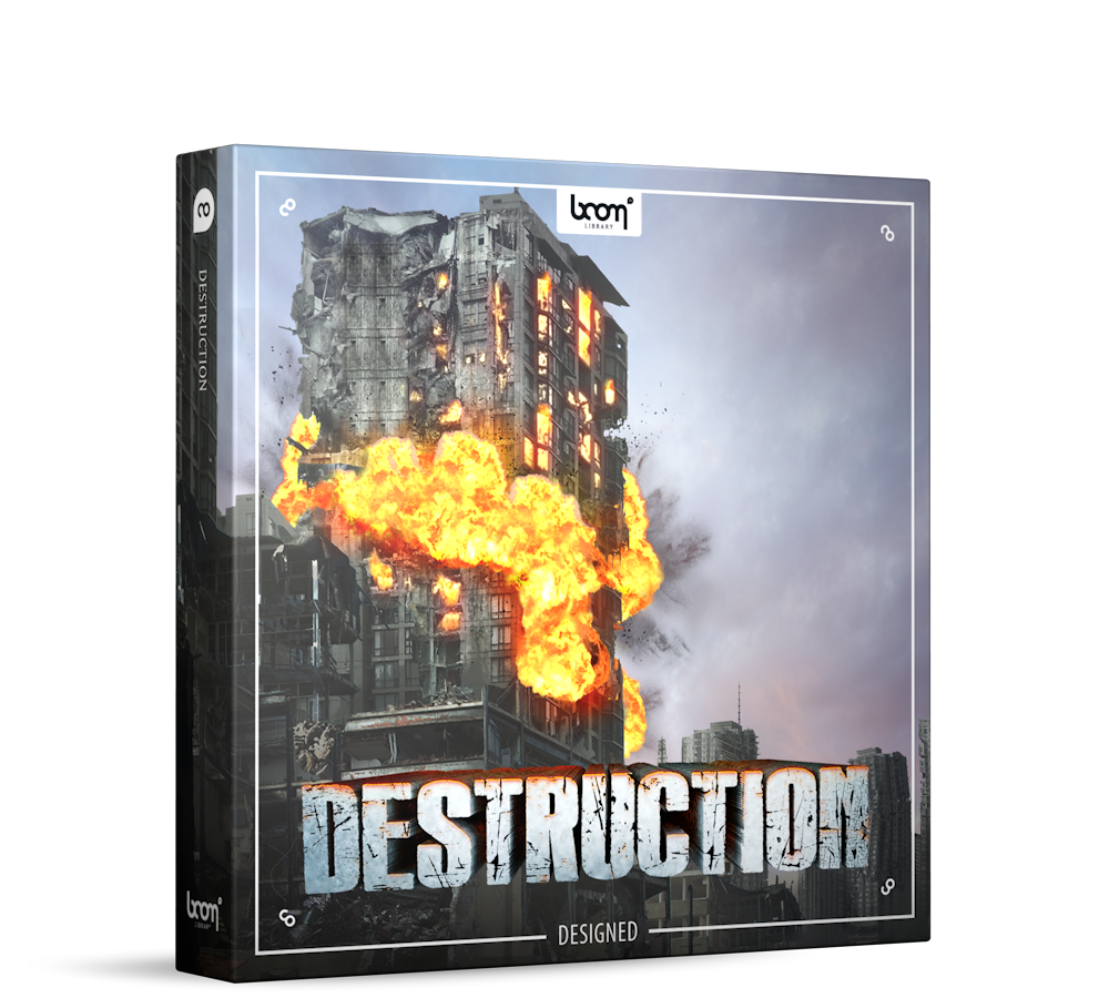 Destruction Sound Effects Library Product Box by BOOM Library