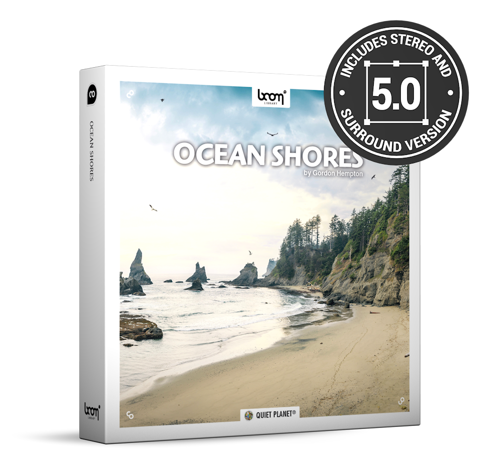 Ocean Shores Nature Ambience Surround Sound Effects Library Product Box by BOOM Library