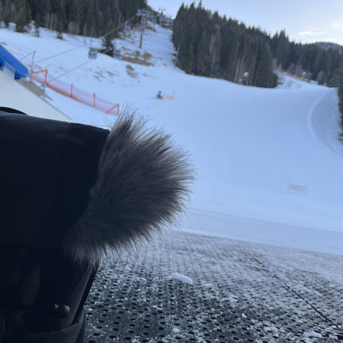 micing the ski slopes